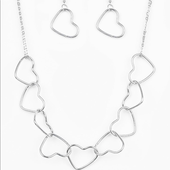 paparazzi Jewelry - Silver necklace, earrings and bracelet